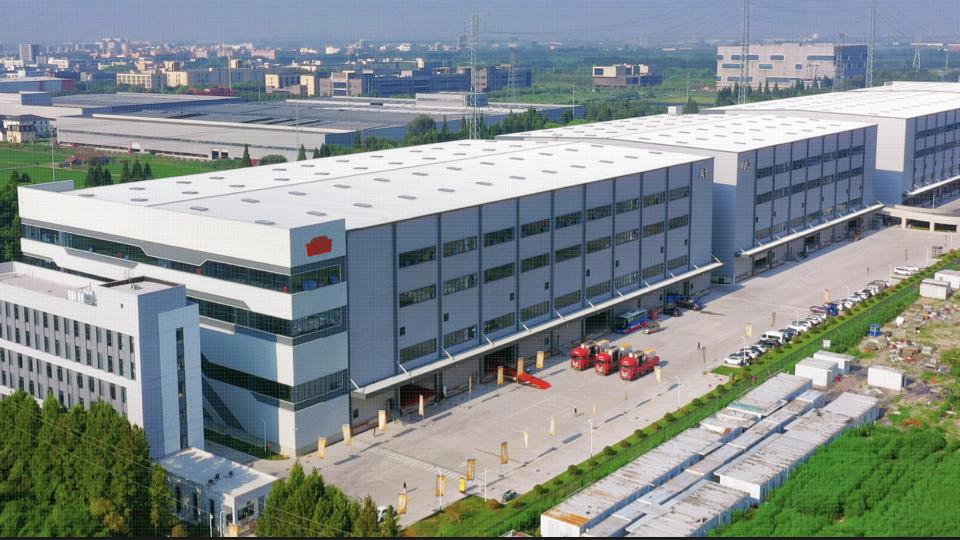 Aerial view of a large JetX manufacturing and warehouse facility